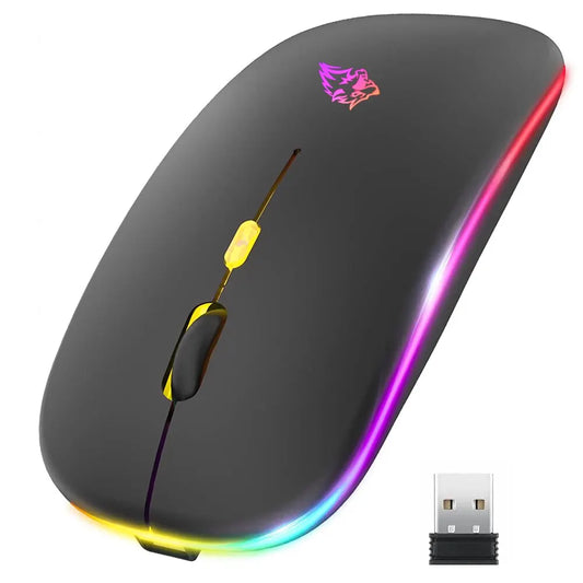 Wireless Mouse Bluetooth and 2.4GHz Dual Modes Rechargeable RGB