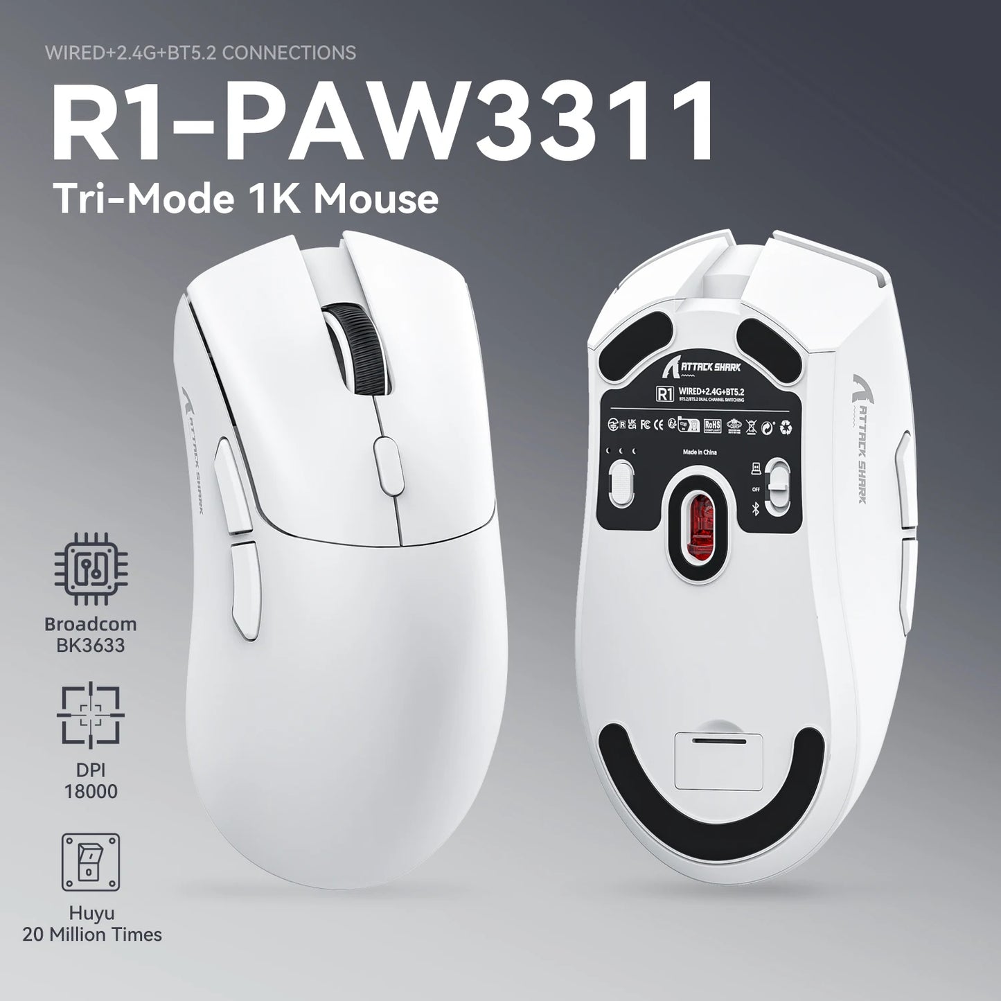 Attack Shark R1 Wireless Mouse Mouse