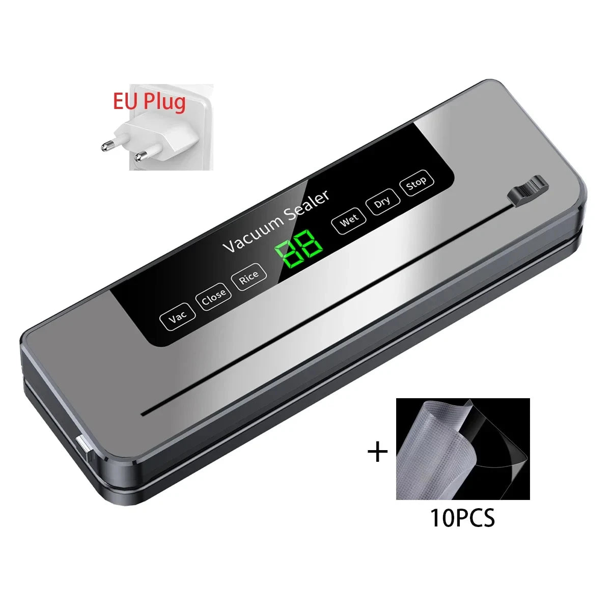 Electric Vacuum Sealer Dry/Wet Food Sealed Packaging Kitchen