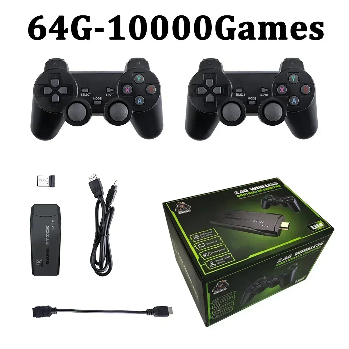 Video Game Sticks M8 Console 2.4G Dual Wireless  4K 10000 games